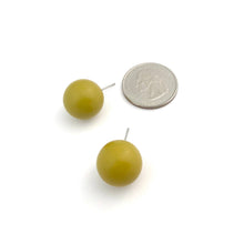 Load image into Gallery viewer, Chartreuse Jumbo Ball Stud Earrings