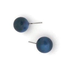 Load image into Gallery viewer, Slate Blue Moonglow Ball Stud Earrings