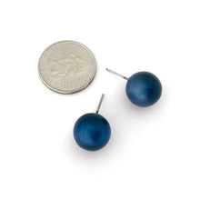 Load image into Gallery viewer, Slate Blue Moonglow Ball Stud Earrings