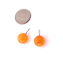 Load image into Gallery viewer, Honey Amber Yellow Marbled Stud Earrings