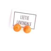 Load image into Gallery viewer, Honey Amber Yellow Marbled Stud Earrings