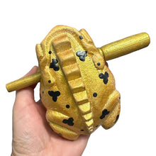 Load image into Gallery viewer, 4" Wooden Musical Frog - Egyptian Golden Design (Percussion Instrument)