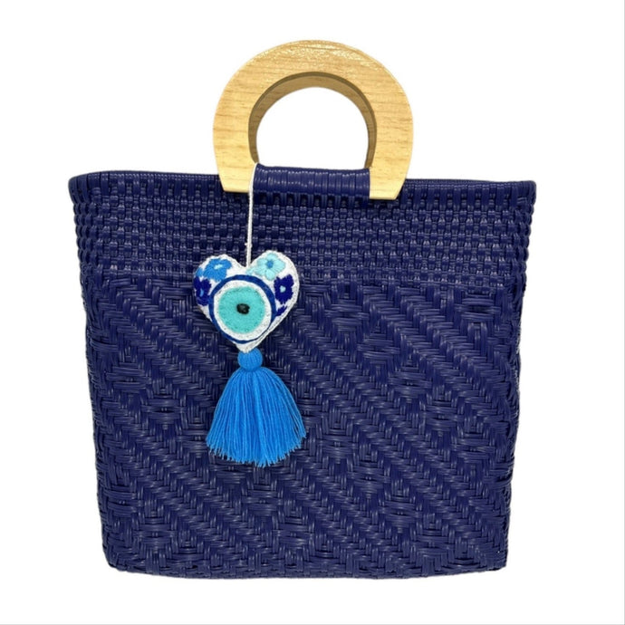 Wooden Handle Handwoven Tote