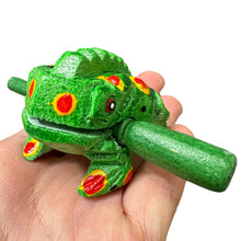 Load image into Gallery viewer, 1.5&quot; Wooden Musical Frog - Green Spring Design (Percussion Instrument)