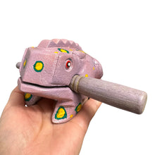 Load image into Gallery viewer, 4" Wooden Musical Frog - Lavender Design (Percussion Instrument)