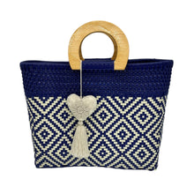Load image into Gallery viewer, Wooden Handle Handwoven Tote