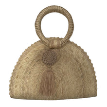 Load image into Gallery viewer, Handwoven Crescent Bag with Pompon