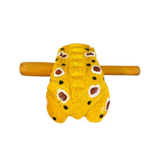 Load image into Gallery viewer, 3" Wooden Musical Frog - Mustard Design (Percussion Instrument)