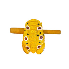 Load image into Gallery viewer, 3" Wooden Musical Frog - Mustard Design (Percussion Instrument)