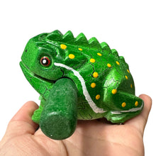 Load image into Gallery viewer, 3&quot; Medium Green Leaf Musical Percussion Frog