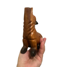 Load image into Gallery viewer, 4.5" Small Dark Oak Wolf Musical Whistle Instrument