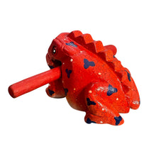 Load image into Gallery viewer, 4" Wooden Musical Frog - Berry Design (Percussion Instrument)