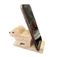 Load image into Gallery viewer, Wooden Basset Hound Phone Holder