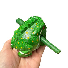Load image into Gallery viewer, 3&quot; Medium Green Leaf Musical Percussion Frog