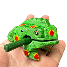 Load image into Gallery viewer, 1.5&quot; Wooden Musical Frog - Green Spring Design (Percussion Instrument)