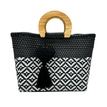 Load image into Gallery viewer, Wooden Handle Handwoven Tote