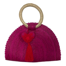 Load image into Gallery viewer, Handwoven Crescent Bag with Pompon