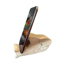 Load image into Gallery viewer, Wooden Shark Phone Holder