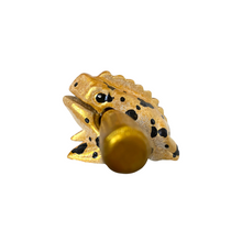 Load image into Gallery viewer, 1.5&quot; Extra Small Painted Golden Wooden Musical Frog Percussion Instrument