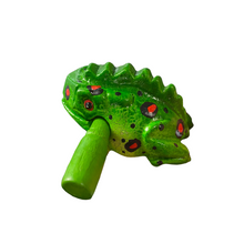 Load image into Gallery viewer, 3" Wooden Musical Frog - Fire Design (Percussion Instrument)