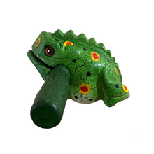 Load image into Gallery viewer, 4" Wooden Musical Frog - Green Spring Design (Percussion Instrument)