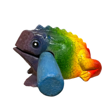Load image into Gallery viewer, 4" Wooden Musical Frog - Rainbow Design (Percussion Instrument)