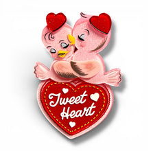 Load image into Gallery viewer, Tweet Heart Brooch by 50's Vintage Dame x Lipstick &amp; Chrome