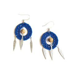 Load image into Gallery viewer, Picture Jasper Dangle Earrings with feathers