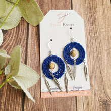 Load image into Gallery viewer, Picture Jasper Dangle Earrings with feathers