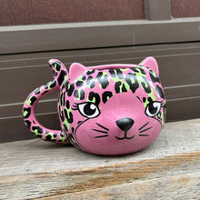 Load image into Gallery viewer, Pink Leopard Cat Mug | Cute Ceramic Coffee Tea Cup | Gift for Her