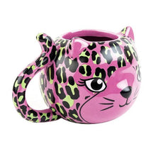 Load image into Gallery viewer, Pink Leopard Cat Mug | Cute Ceramic Coffee Tea Cup | Gift for Her