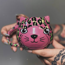 Load image into Gallery viewer, Pink Leopard Cat Mug | Cute Ceramic Coffee Tea Cup | Gift for Her