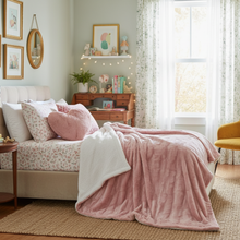 Load image into Gallery viewer, Tache Faux Fur Dusty Rose Gold Pink Throw Blanket (#7)