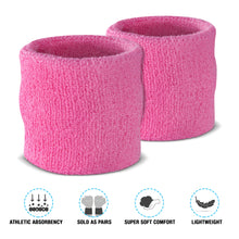 Load image into Gallery viewer, Premium Terry Cloth Cotton Wristband Pair