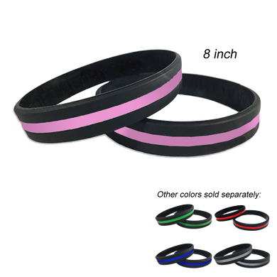 Thin Pink Line Police Silicone Bracelet (PINK) Breast Cancer Awareness to match pin