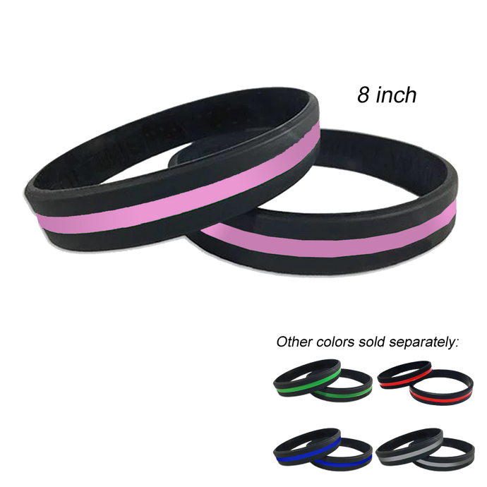 Thin Pink Line Police Silicone Bracelet (PINK) Breast Cancer Awareness to match pin