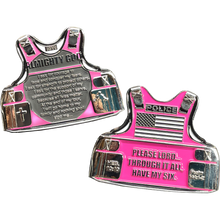 Load image into Gallery viewer, BL12-014 Police Officer's Prayer God Almighty Challenge Coin Vest Thin Pink Line Breast Cancer Awareness