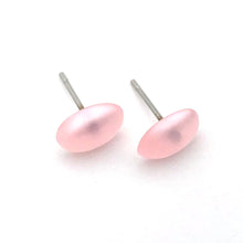 Load image into Gallery viewer, Light Pink Oval Moonglow Stud Minimalist Earrings