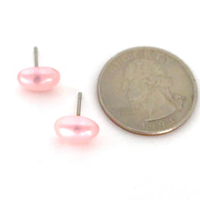 Load image into Gallery viewer, Light Pink Oval Moonglow Stud Minimalist Earrings