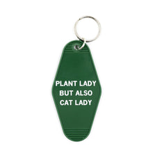 Load image into Gallery viewer, Plant Lady But Also Cat Lady Motel Style Keychain | Green