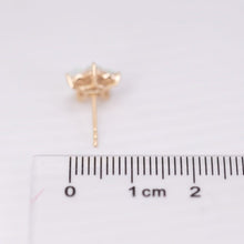 Load image into Gallery viewer, Plum Blossom Sakura Solid Opal Diamond Stud Earrings 14k Yellow Gold