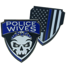 Load image into Gallery viewer, E-006 Police Wives Thin Blue Line Challenge Coin Supporter wife