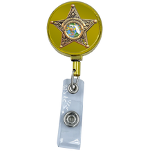 Load image into Gallery viewer, GL6-006 Polk County Florida Deputy Sheriff Metal ID Reel retractable Card Holder Grady Judd