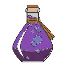 Load image into Gallery viewer, Potion Bottle - Hard Enamel Adventure Dice Pin Metal by Norse Foundry