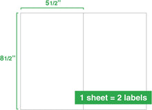 Load image into Gallery viewer, Half Sheet Printable Shipping Labels, 8.5 x 5.5-Inch