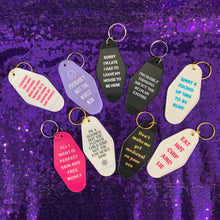 Load image into Gallery viewer, Probably Thinking About the Roman Empire Motel Style Keychain in Black