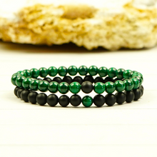 Load image into Gallery viewer, Emotional Balance &amp; Protection Malachite &amp; Black Onyx Bracelets