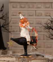 Load image into Gallery viewer, Pumpkinhead on Crow | Halloween Decor | Bethany Lowe