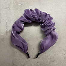 Load image into Gallery viewer, Purple Chiffon Headband | Poly Satin Headpiece Hair Accessory | 6.25''