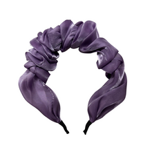 Load image into Gallery viewer, Purple Chiffon Headband | Poly Satin Headpiece Hair Accessory | 6.25''
